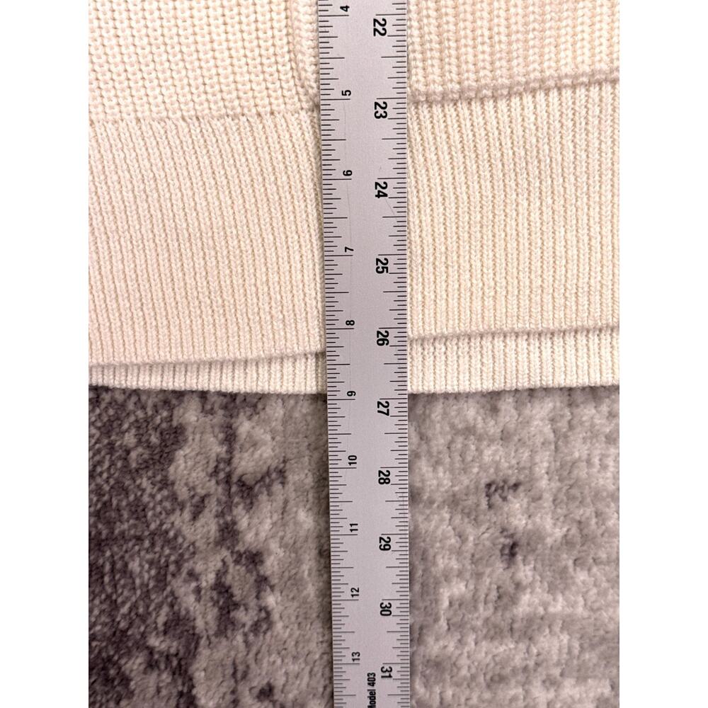 New J Crew Cotton Cashmere Cardigan Large Womens Ivory Cream Chunky Knit Sweater - Picture 6 of 9